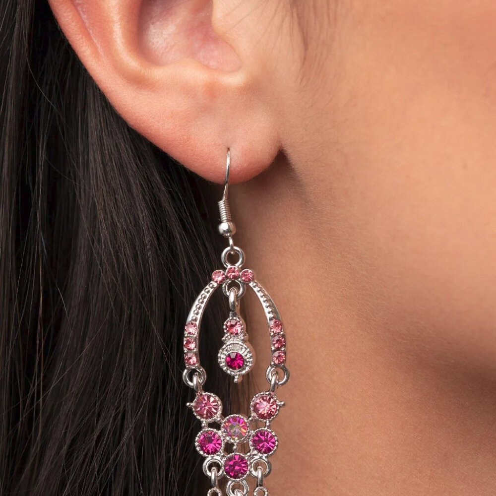 Paparazzi Jewelry Accessories - Sophisticated Starlet - Pink Earrings - Vintage